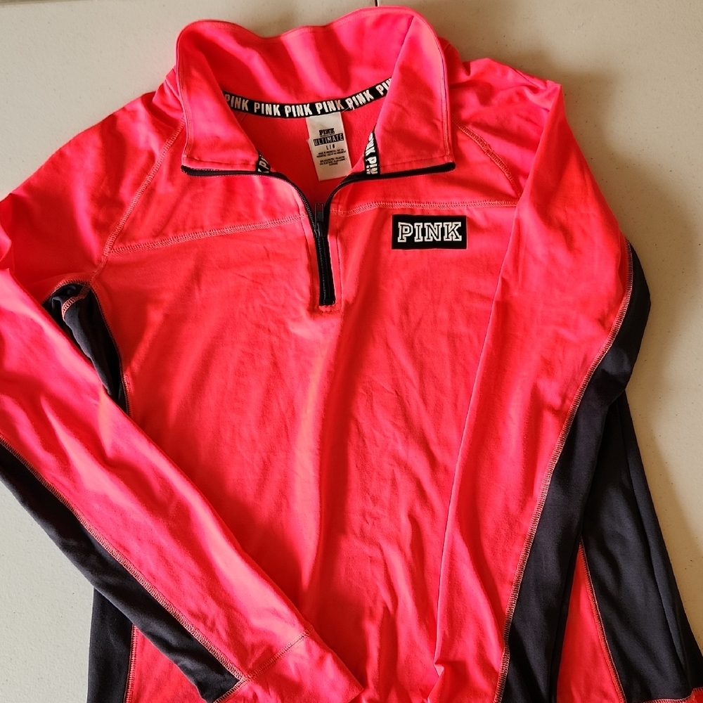 PINK Victoria's Secret Neon Pullover with Black Details